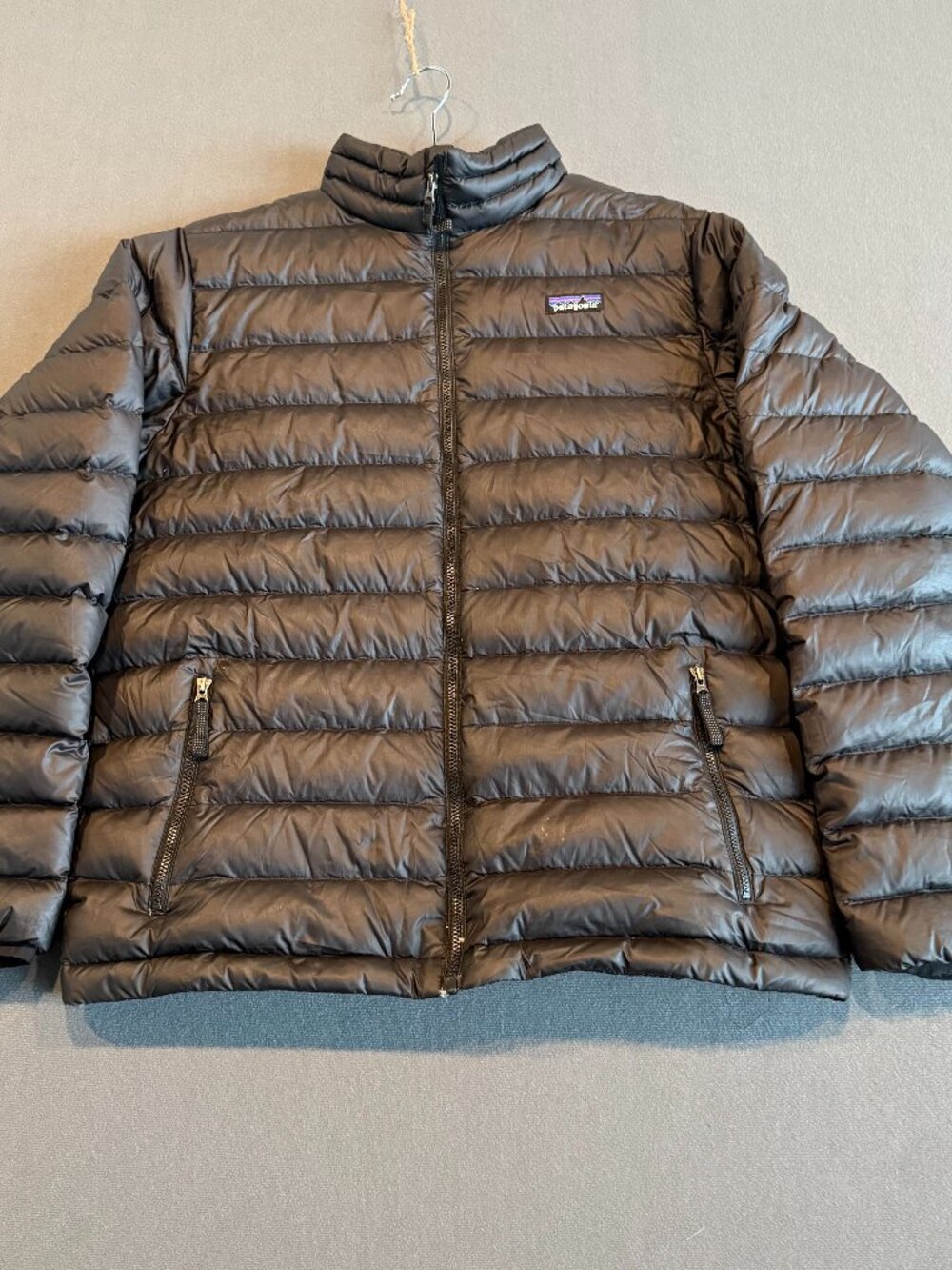 Patagonia Kids XXL 16-18 Black Down Sweater Puffer Jacket Duck Down Full Zip